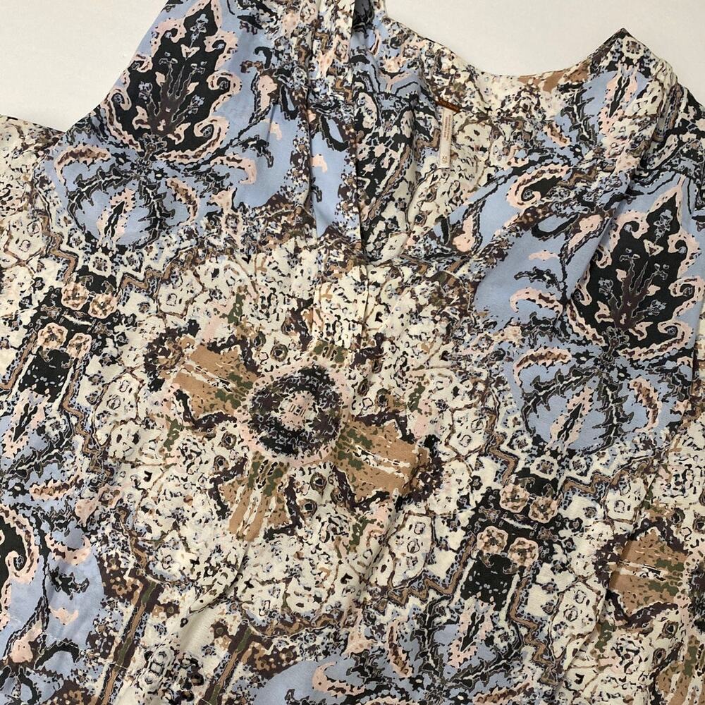 Free People Darcy Tank Top Blouse Printed 21" Pit xsmall Medium? Flowy Swing